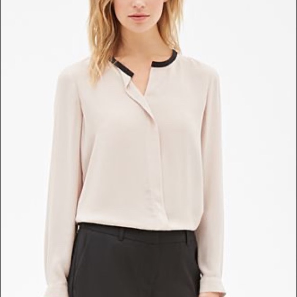 Forever 21 beige chiffon blouse